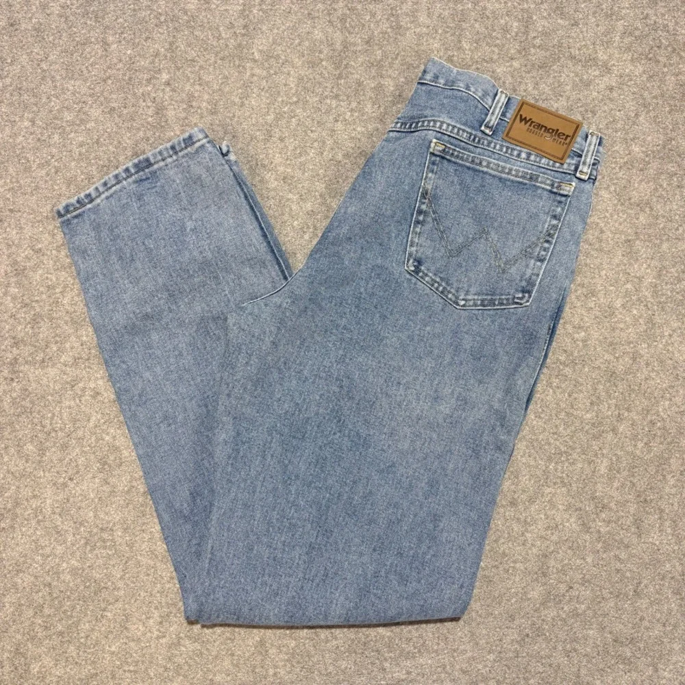 Wrangler Rugged Wear Mens Light Wash Straight Leg Denim Jeans 36x31
